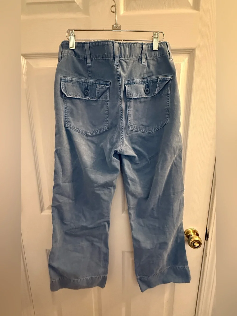 AMO Wide Leg Light Blue Utility Pants - Picture 2 of 7
